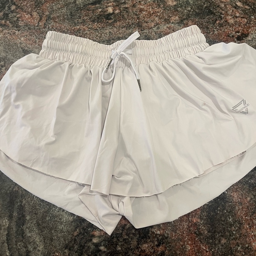 Amazon White Athletic Shorts Lightweight Elastic Waist